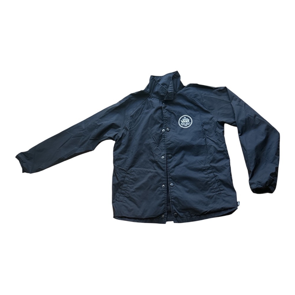 Vans Kids Large Navy Blue Coach Jacket Windbreaker Authentic Custom Classic